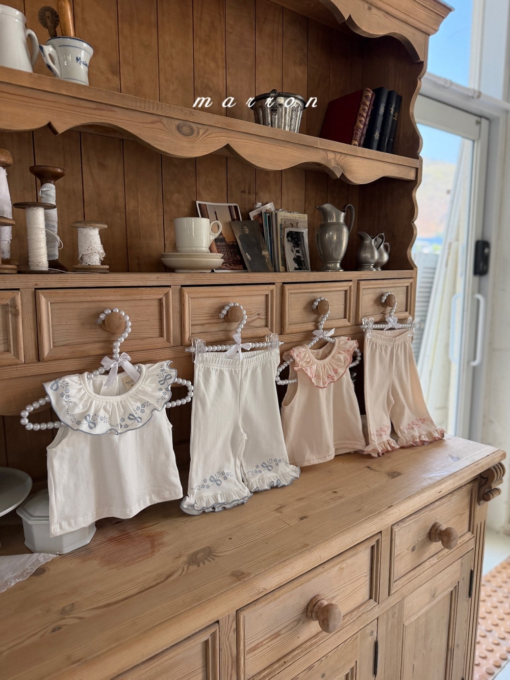 Marron27｜(1y-6y) 荷葉翻領花邊套裝