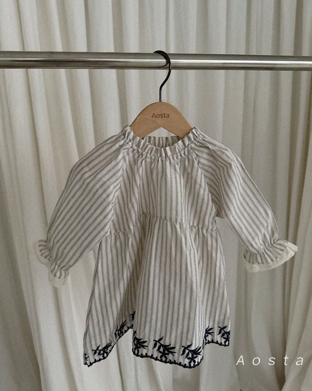 AOSTA30｜(6m-5y) 花卉壓紋/條紋洋裝