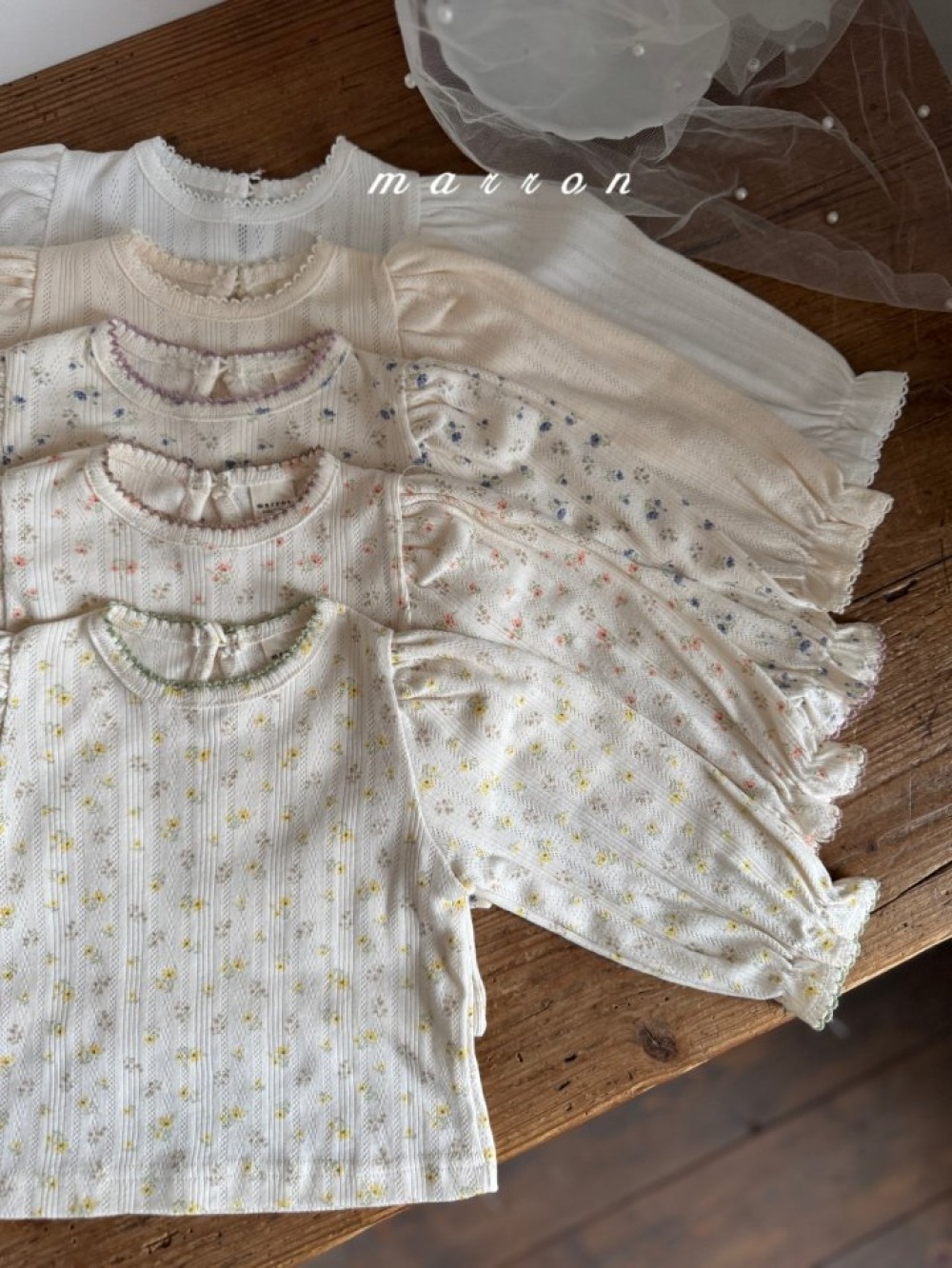 Marron06｜(1y-6y) 公主袖滾邊上衣