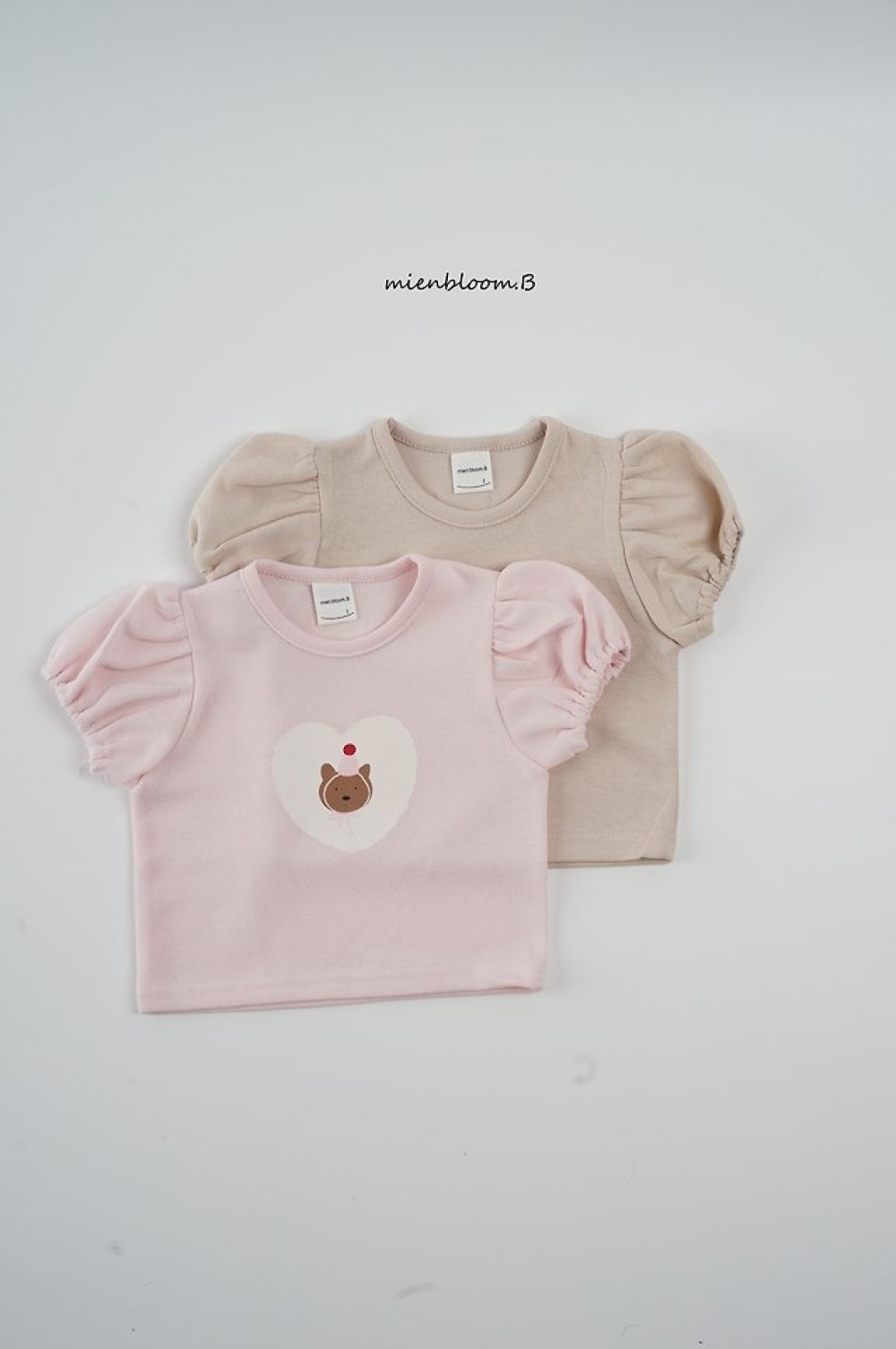 Bloom.b43｜(55cm-118cm) 派對小熊印花公主袖上衣