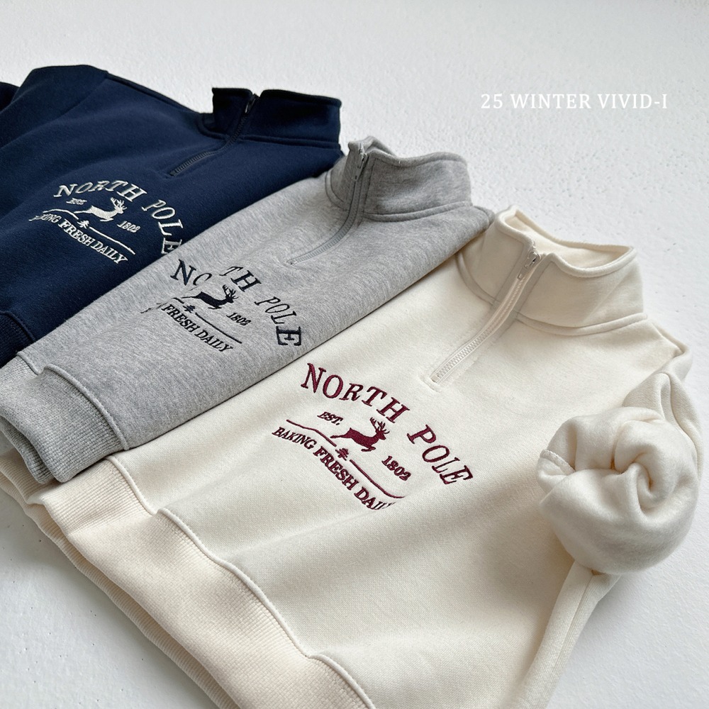 vivid58｜(78cm-125cm) 麋鹿印花半開襟休閒上衣