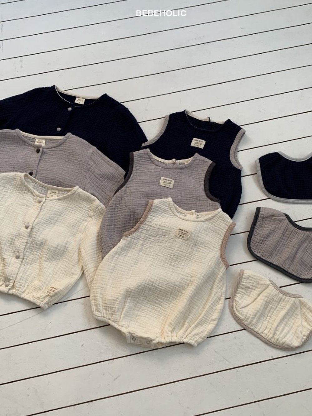 Bebe holic24｜(3m-18m) 棉麻開襟外套