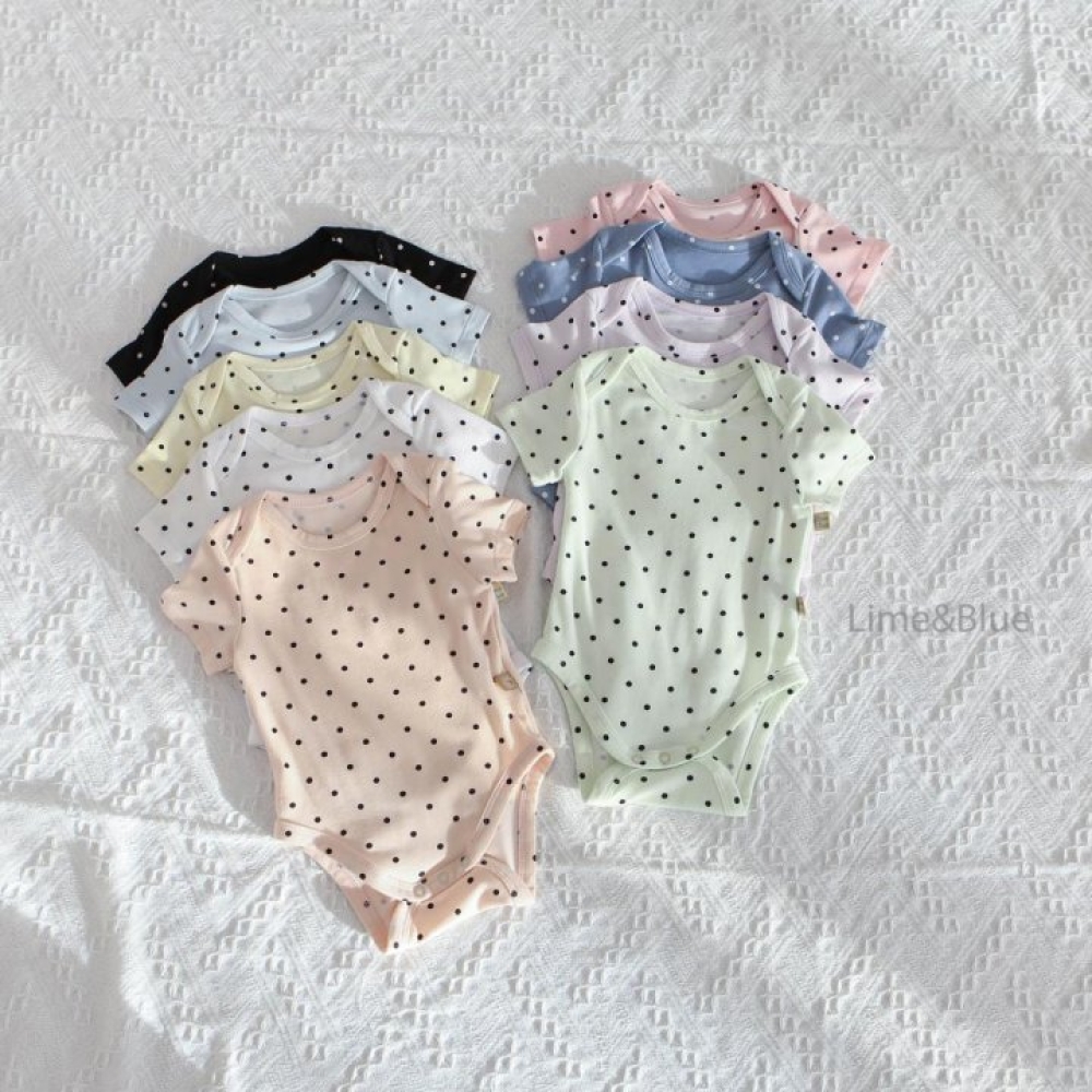 LIME&BLUE28｜(55-80cm)  明星波點包屁衣