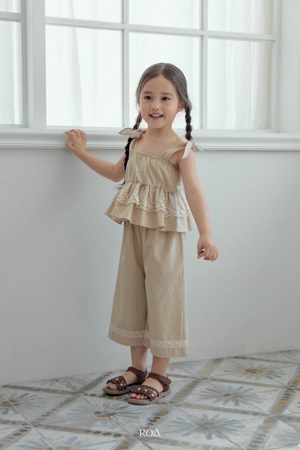 ROA17｜(6m-18m) 2色蕾絲滾邊長褲