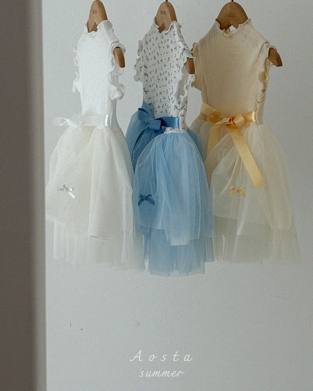 AOSTA65｜(6m-5y) 3款山茶花蕾絲連身裙