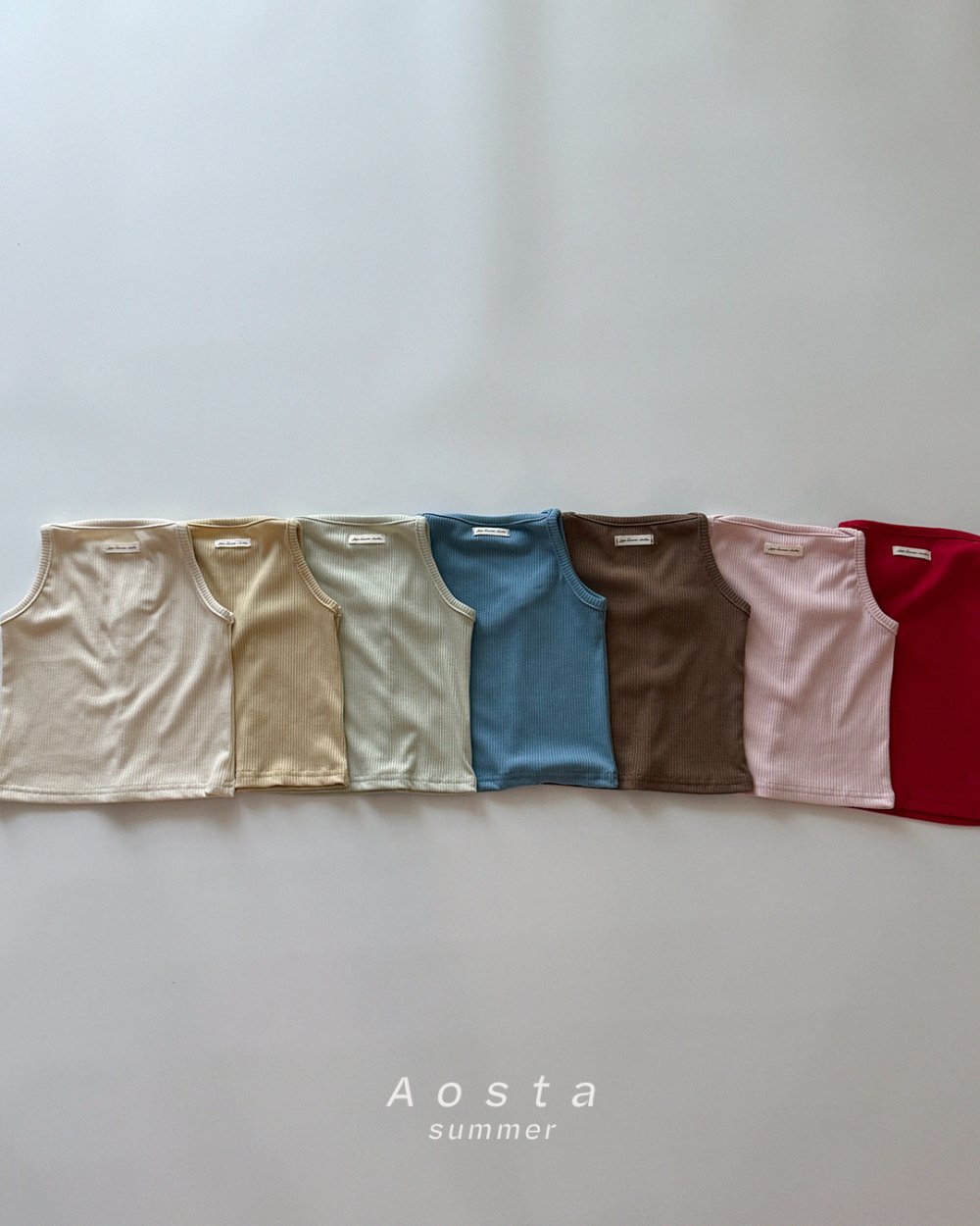 AOSTA10｜(6m-5y) 7色無袖小標素色上衣