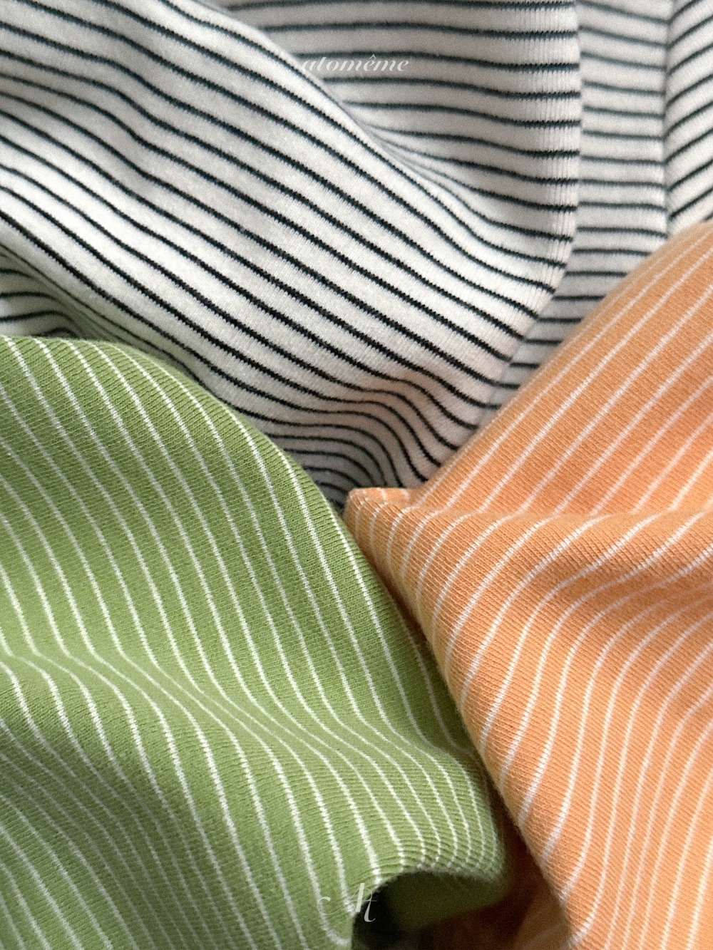 Atomeme20｜(70-110) 亨利領條紋上衣