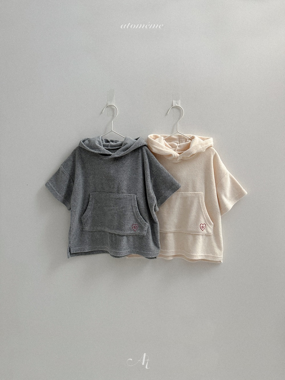 Atomeme40｜(70-110) 毛圈連帽口袋上衣