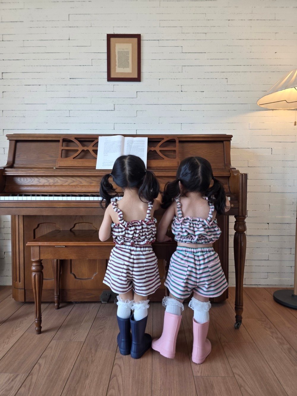 Color25｜(75-115cm) 細肩條紋套裝