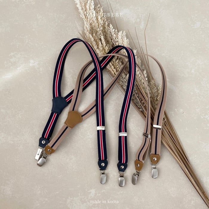 Oottbebe18｜(2y-13y )  英倫拼色彈力背帶吊帶夾