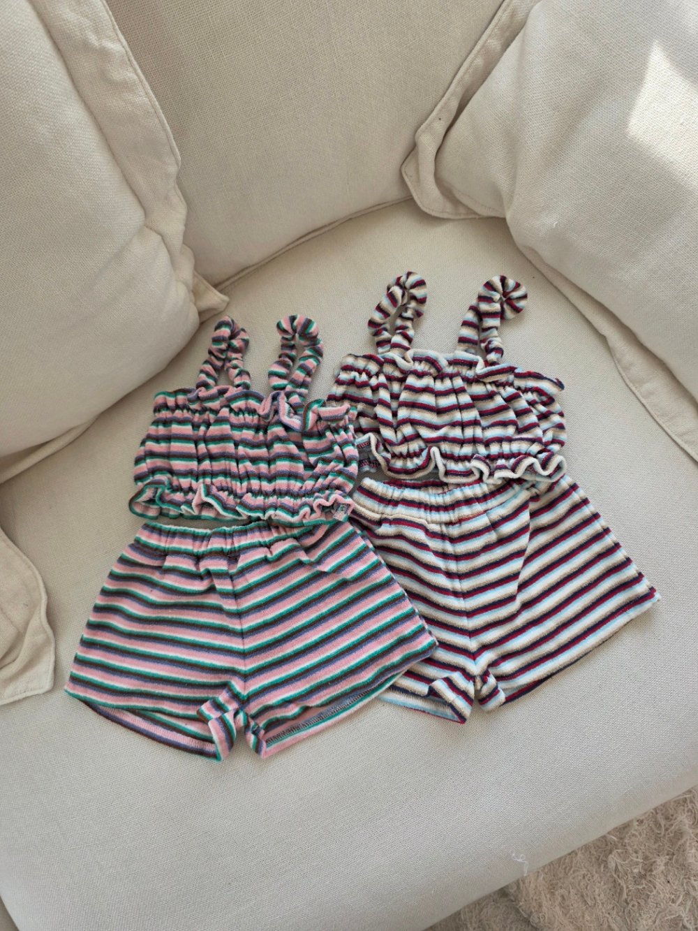 Color25｜(75-115cm) 細肩條紋套裝