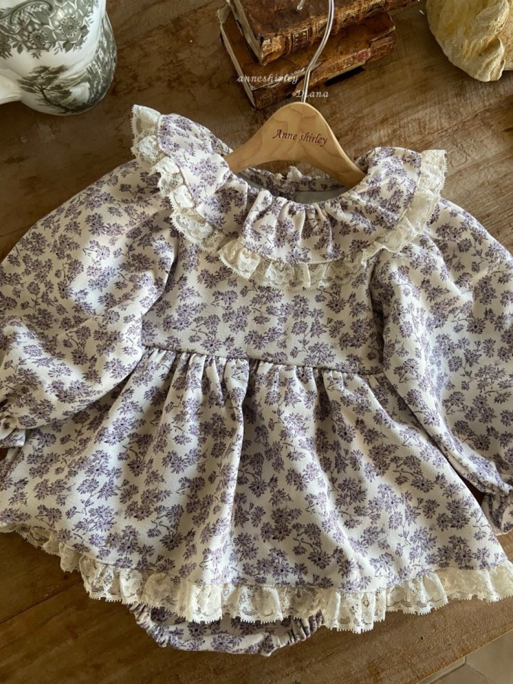 Anne Shirley06｜(3m-22m) 2色蕾絲花邊領包屁洋裝