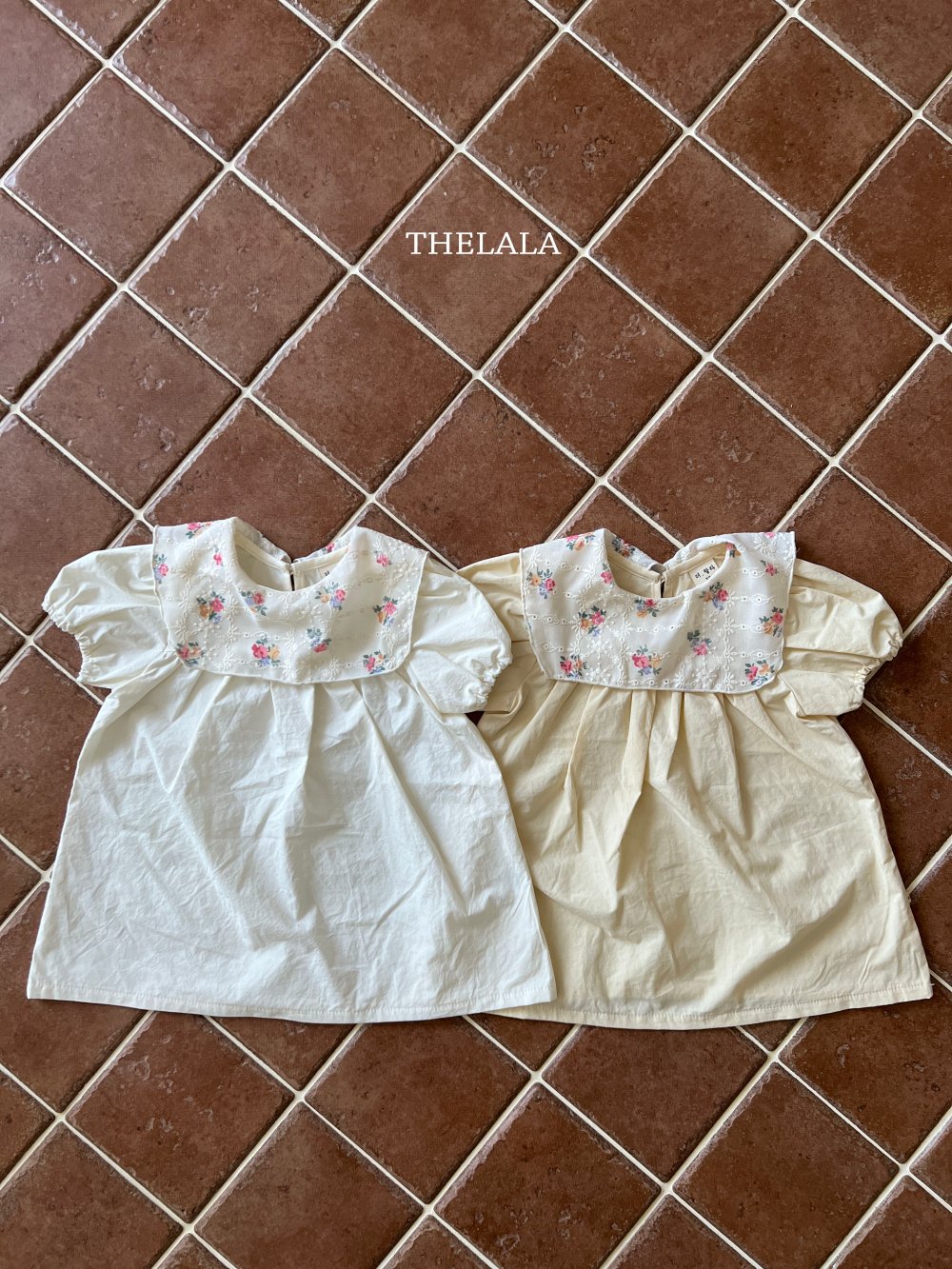 thelala55｜ (70-115) 玫瑰翻領洋裝