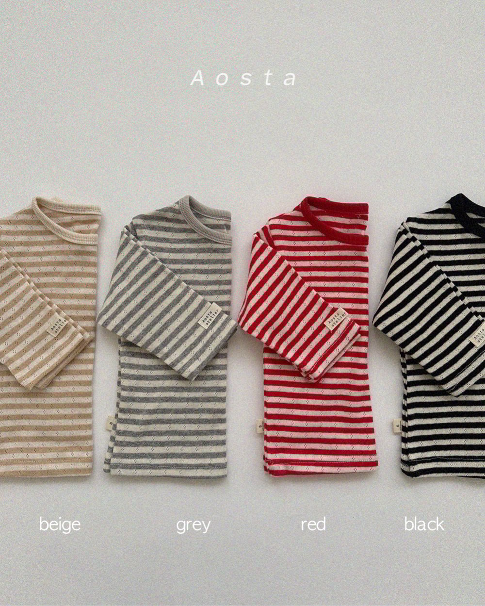 AOSTA22｜(6m-5y) 透氣條紋上衣