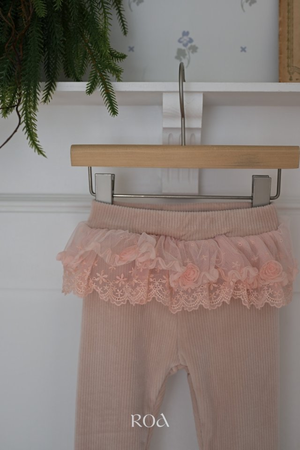 ROA36｜(6m-18m) 2色蕾絲荷葉緊身褲