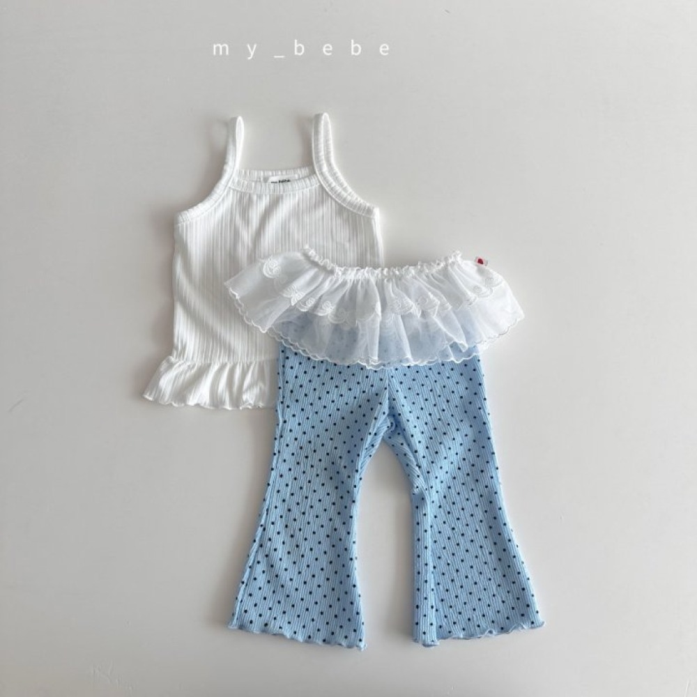 my_bebe33｜(80-120cm) 荷葉捲邊細肩背心