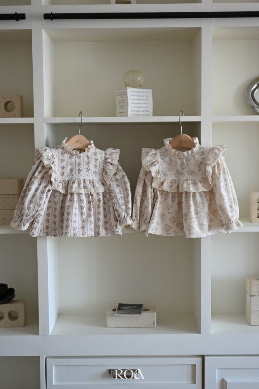 ROA16｜(80cm-120cm) 2色復古碎花長袖上衣