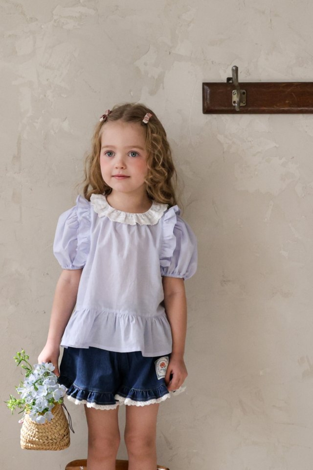 FLO02｜(75-140) 三色蕾絲蛋糕襯衫