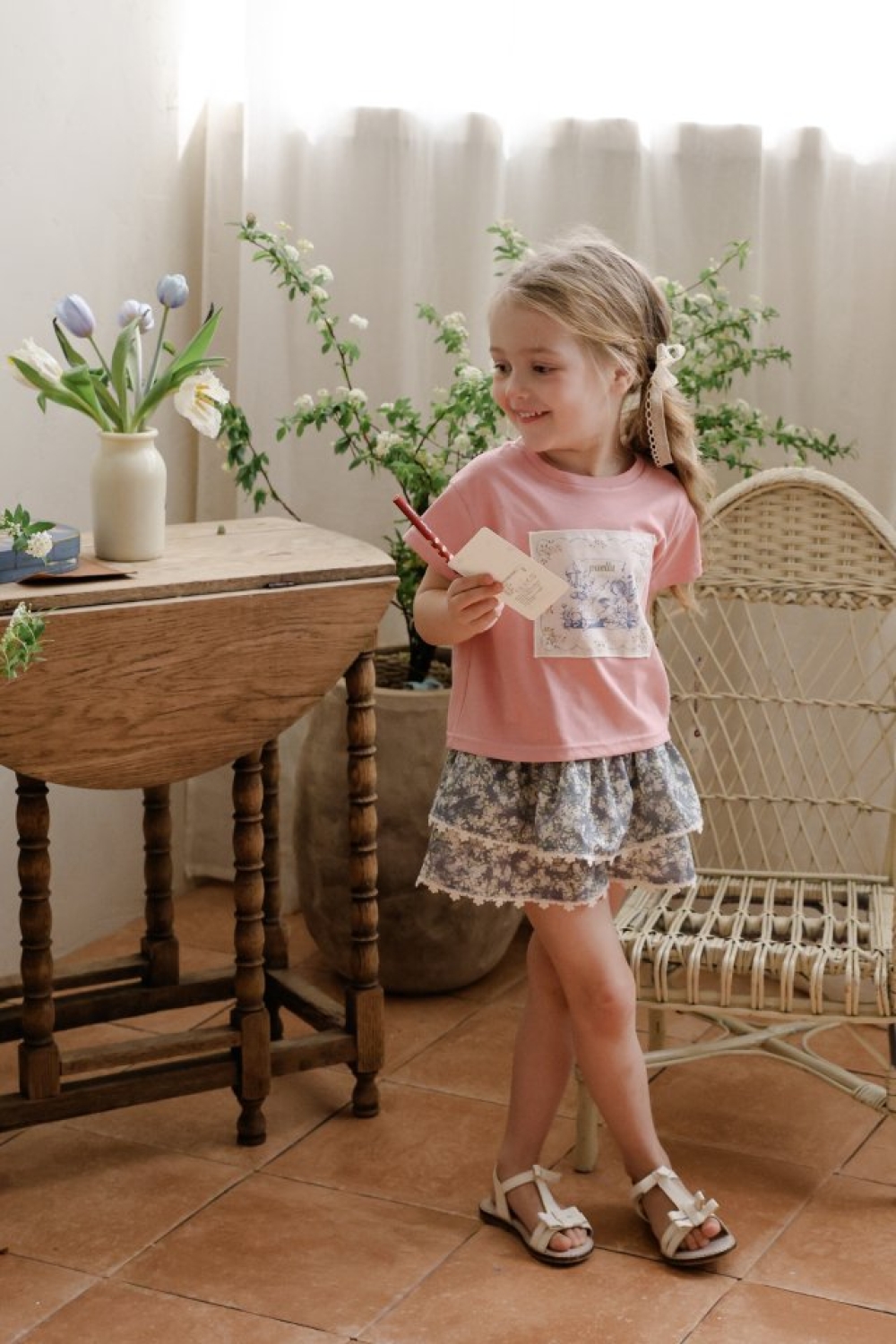 FLO09｜(75-140) 花朵蕾絲蛋糕裙