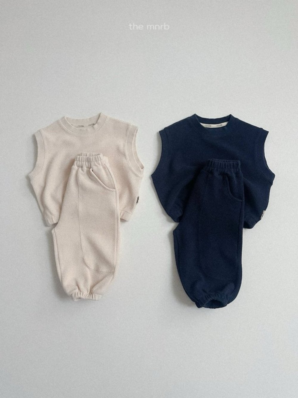 MiniRobe47｜(70-110) 壓紋設計縮口褲