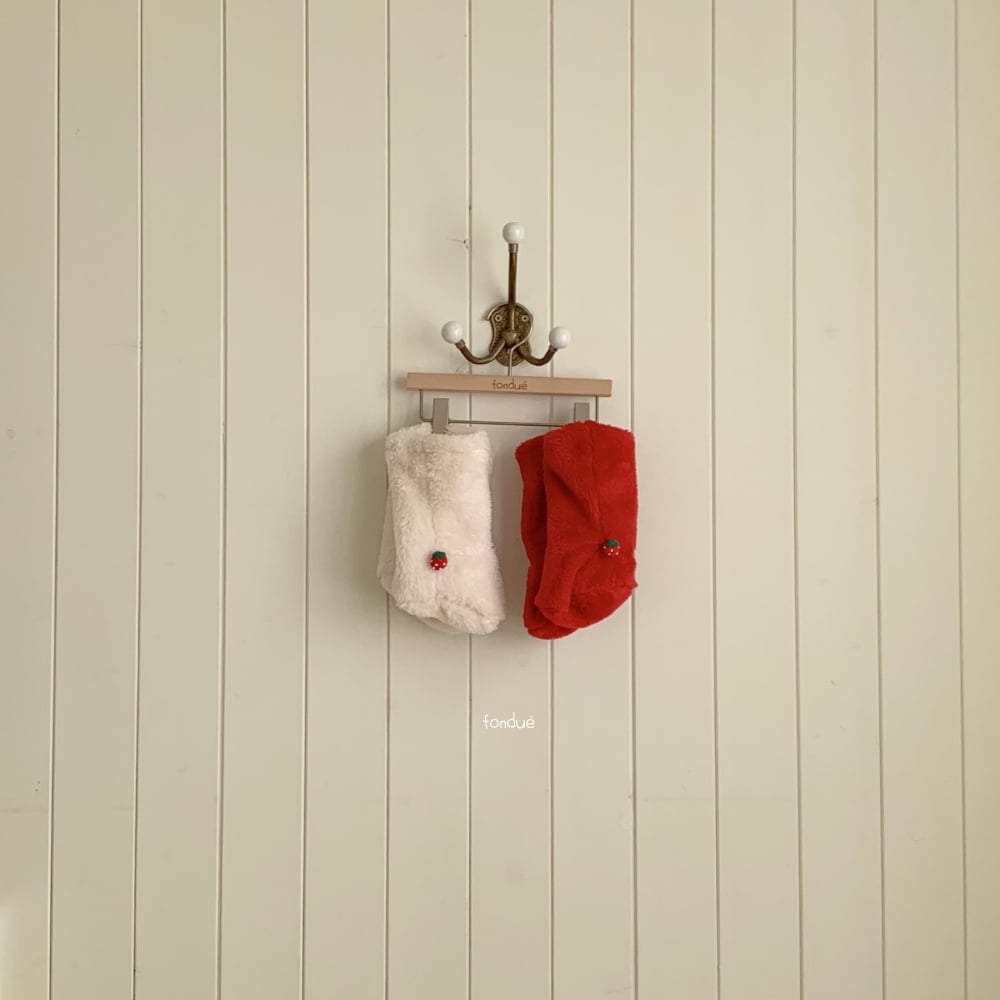 Fondue 36｜(Free)  素色草莓襪