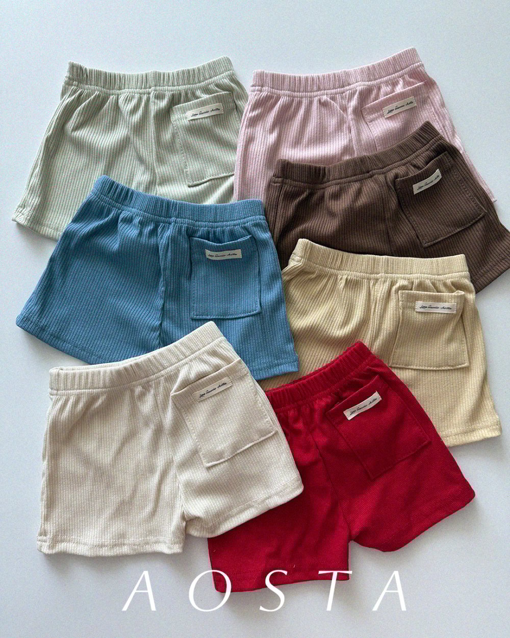 AOSTA08｜(6m-5y) 7色小標口袋短褲