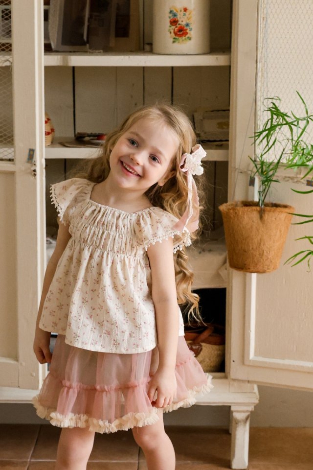 FLO17｜(75-140) 碎花娃娃裝上衣