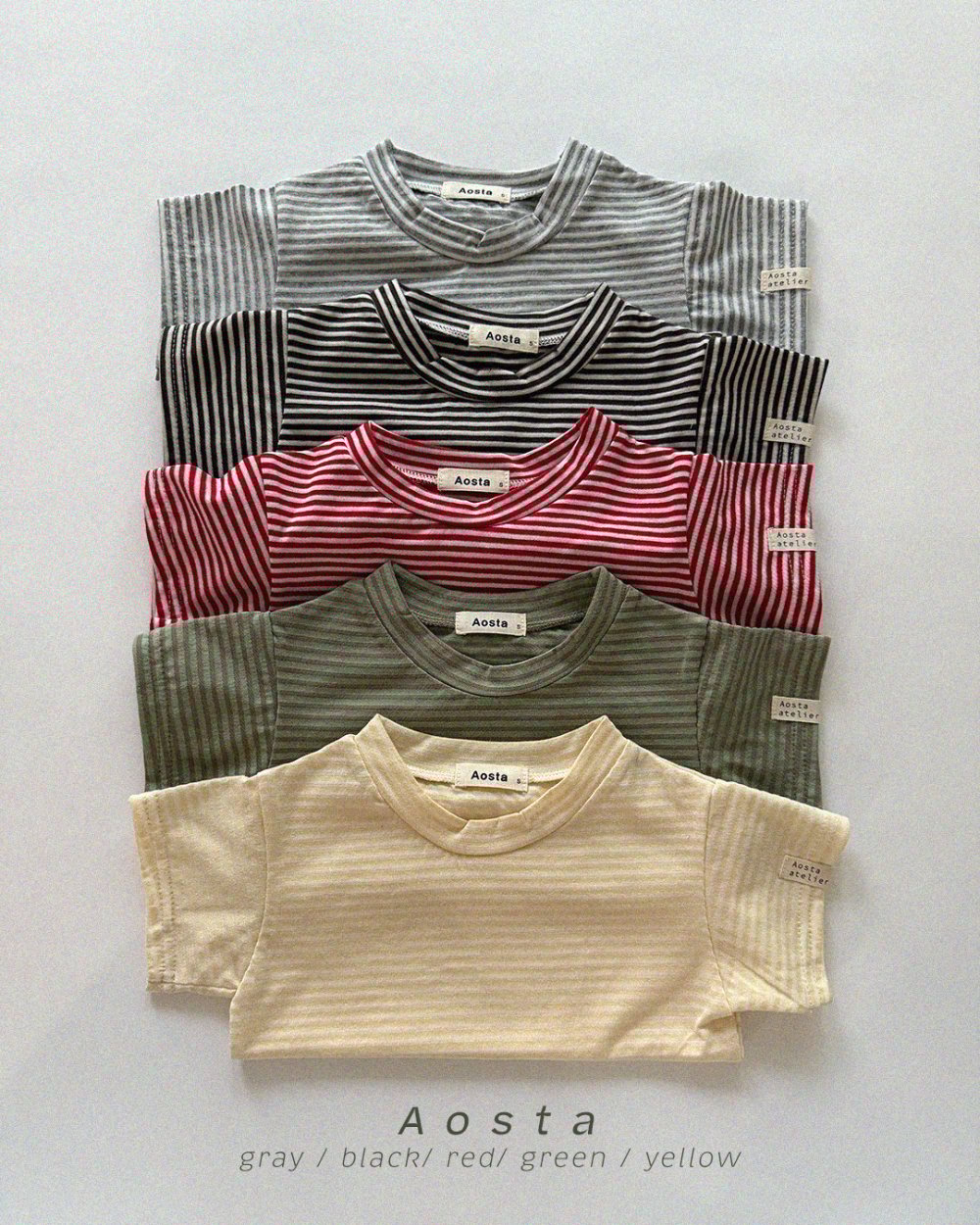 AOSTA13｜(6m-5y) 5款圓領條紋上衣