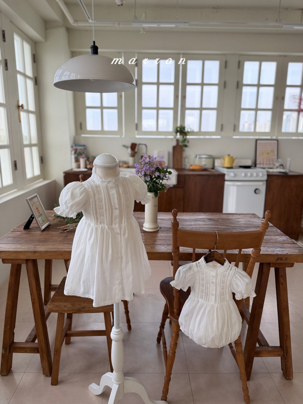 Marron03｜(3m-18m 1y-6y) 公主泡泡袖套裝