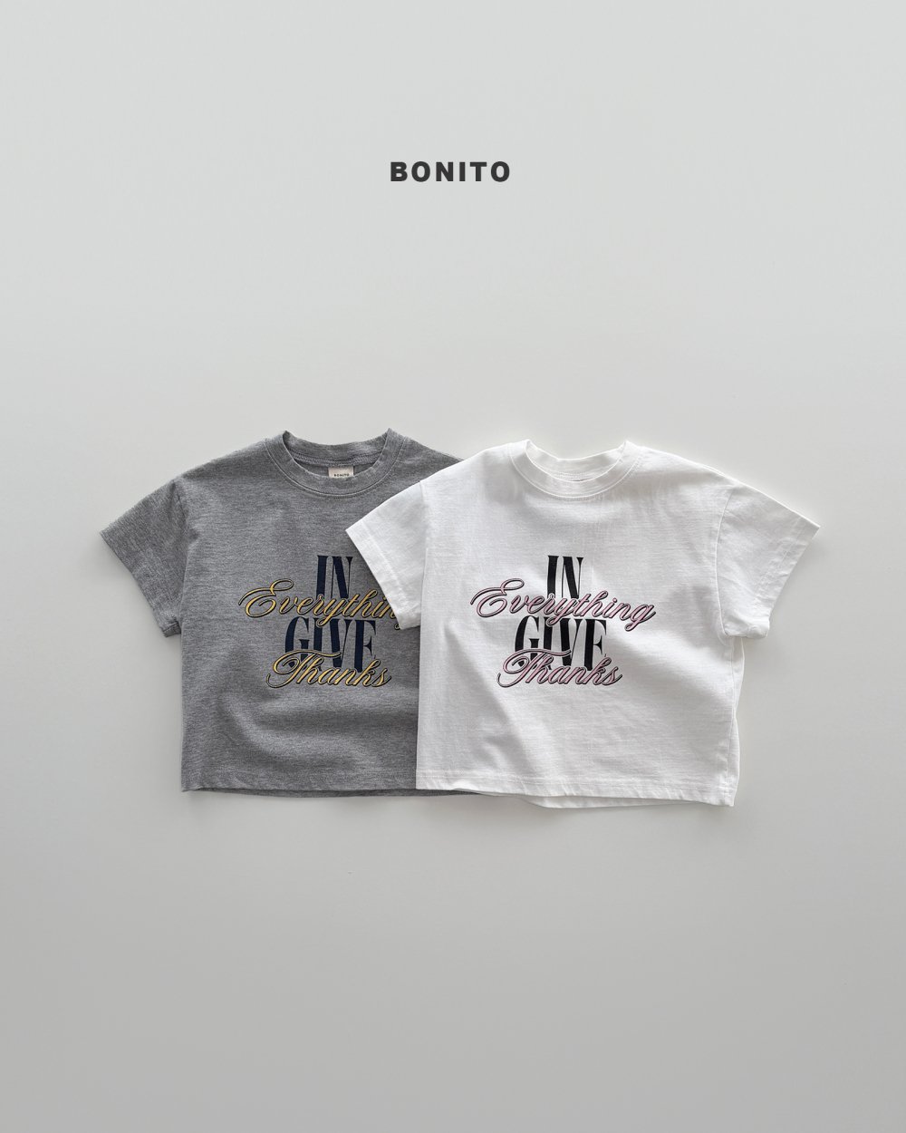 Bonito16｜(75cm-125cm) 2色清晰字母上衣