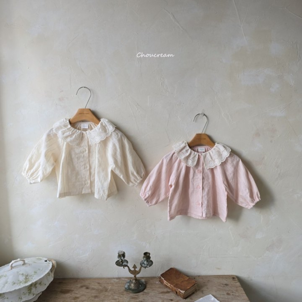Choucream02｜(6m-18m) 蕾絲領襯衫