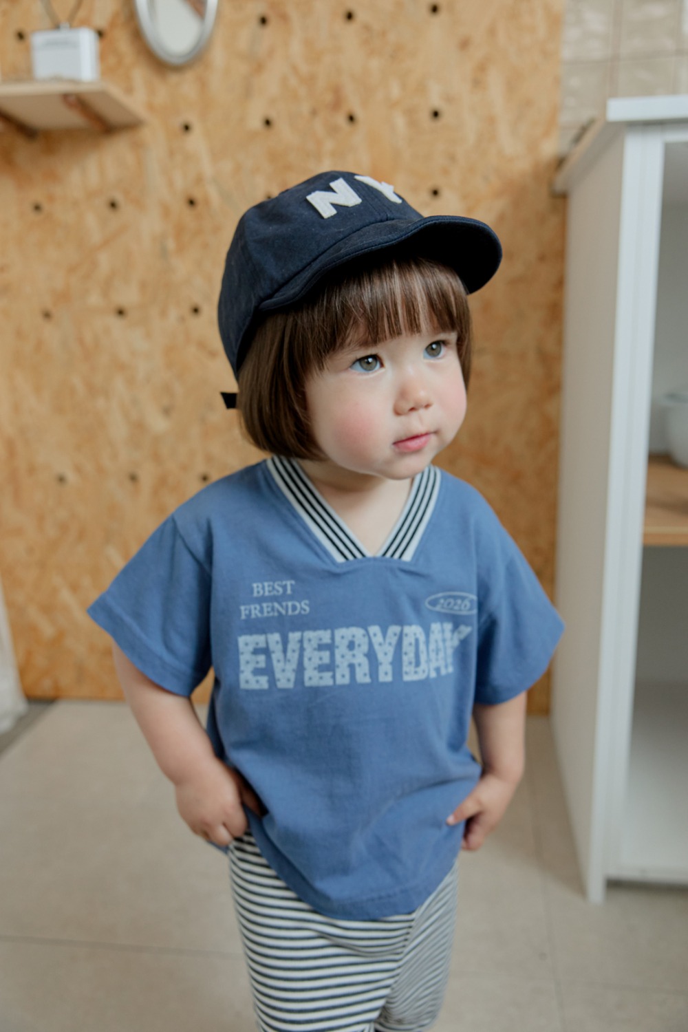 onu14｜(70cm-115cm) V領英字印花上衣