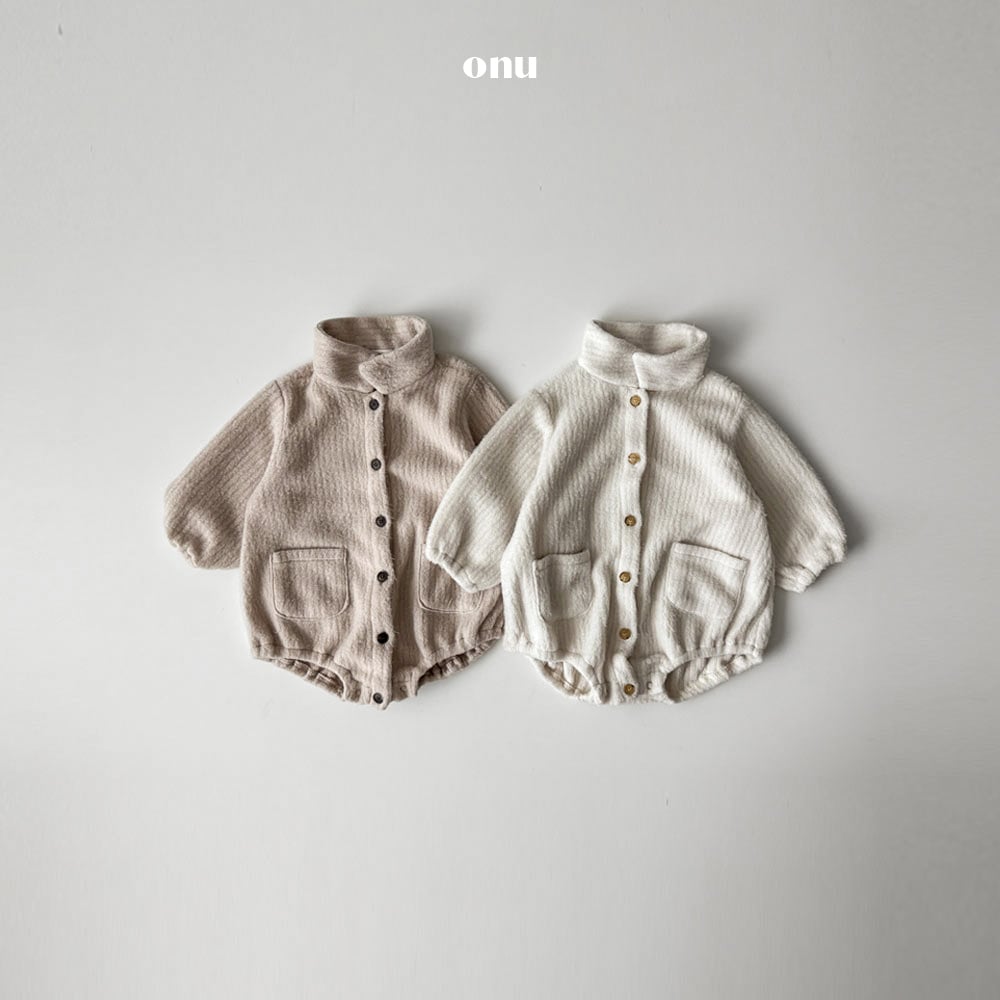 onu 02｜(6m-12m) 針織排扣包屁衣