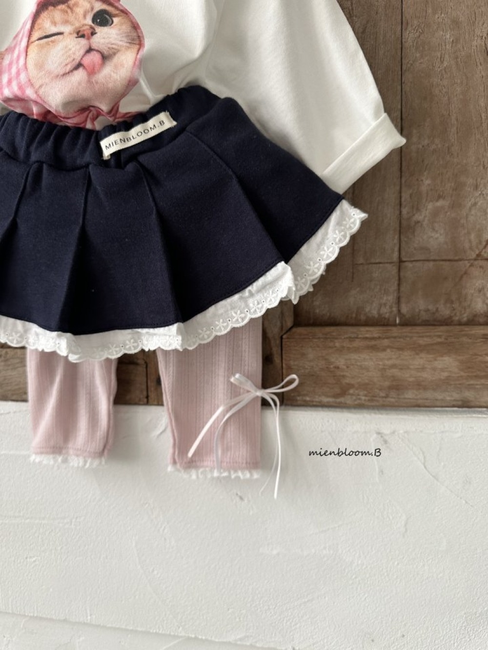 Bloom.b34｜(0m-7y) 蕾絲緞帶緊身褲