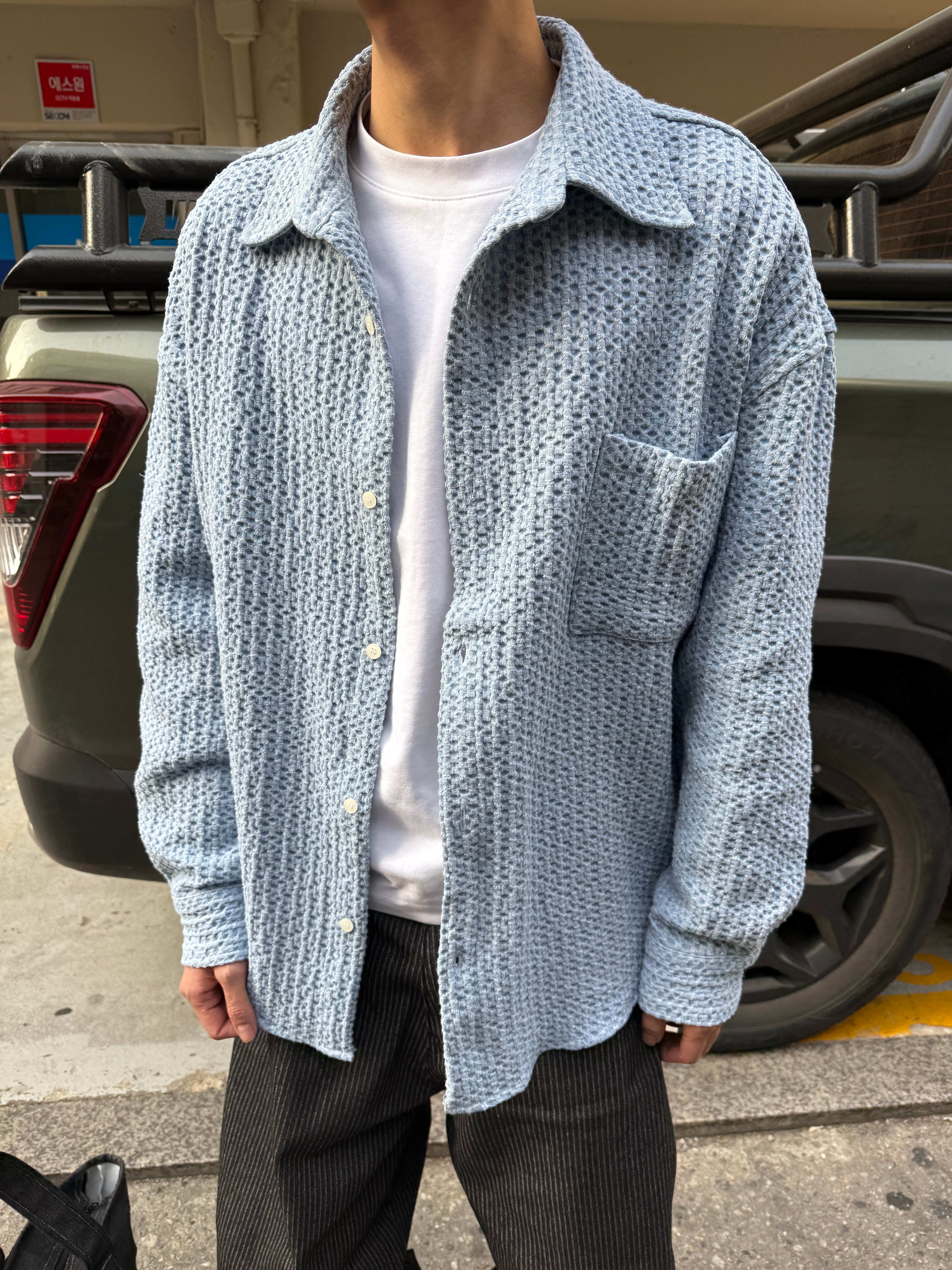 現代摩登 春季格紋 牛仔 襯衫夾克 - 2C