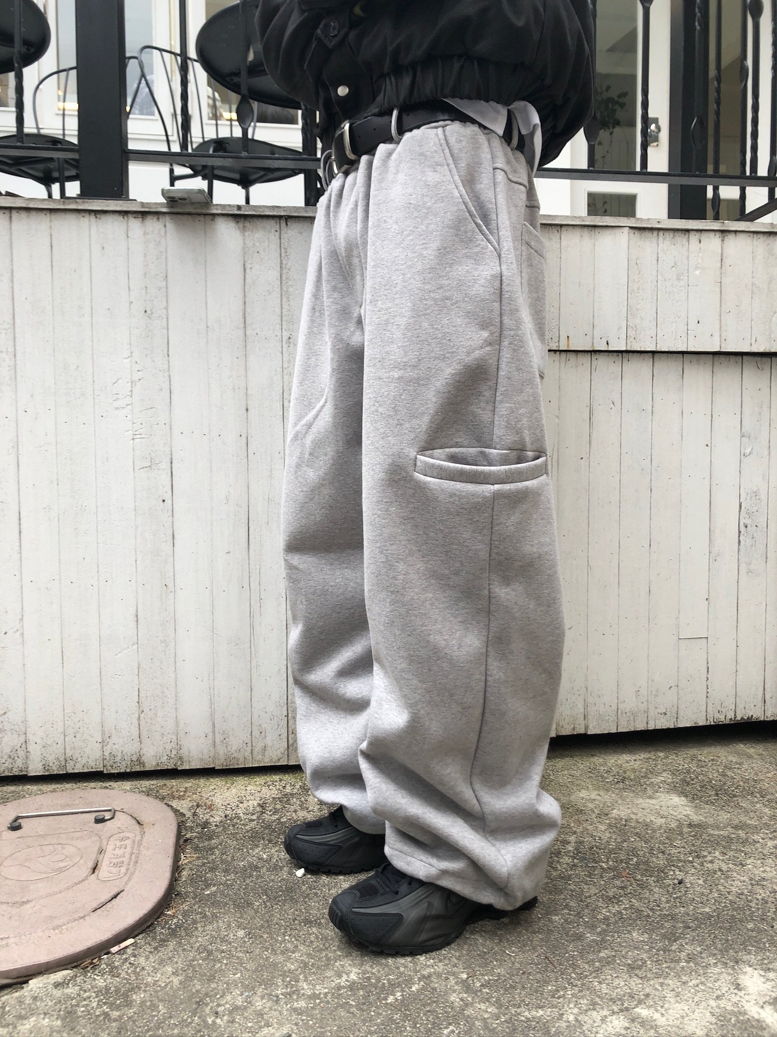 街頭休閒 極簡俐落 百搭 刷毛 寬版 工裝棉褲 - 2C