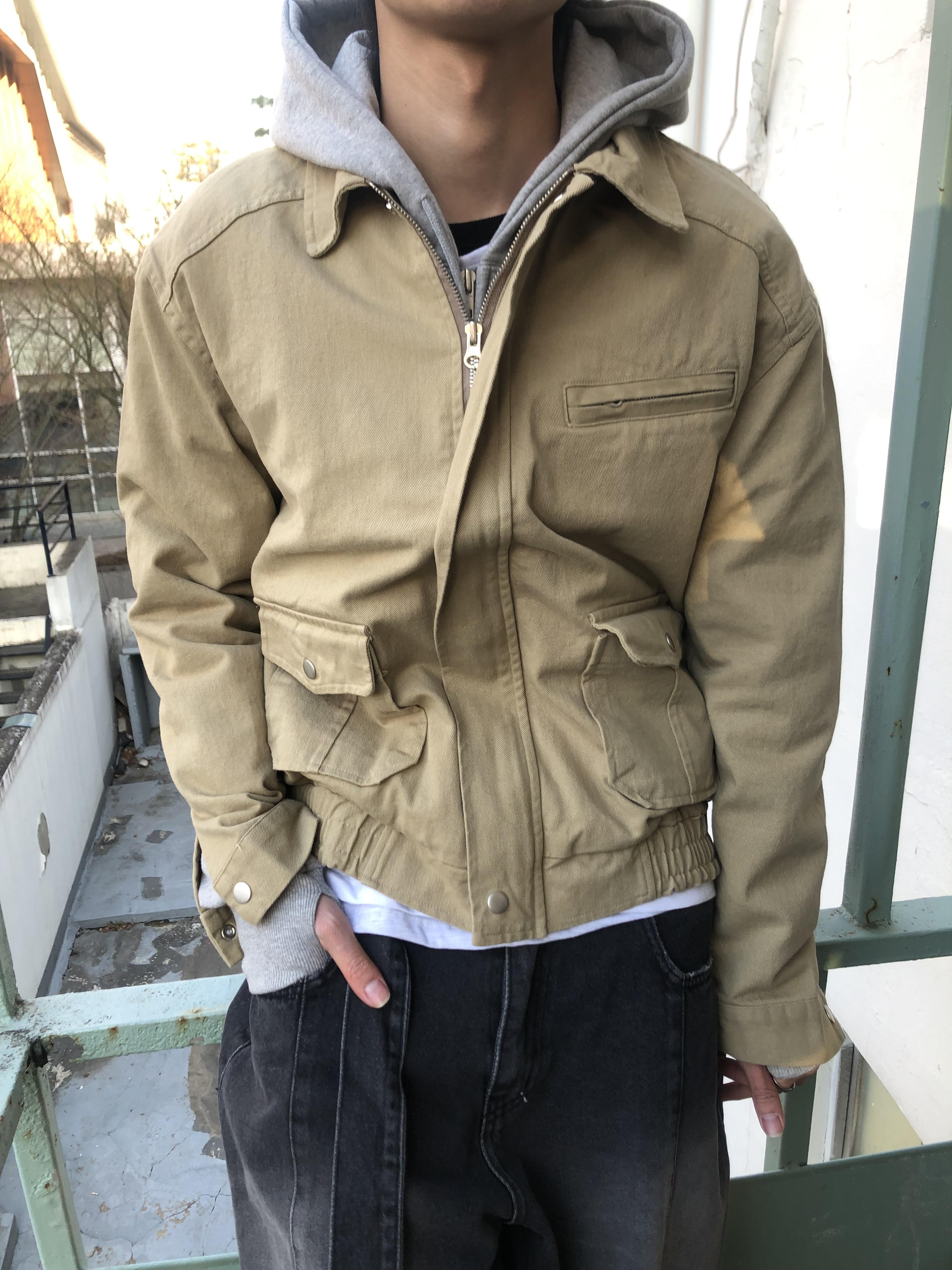 歐美經典款 雙口袋 微短版 牛津夾克 - 3C