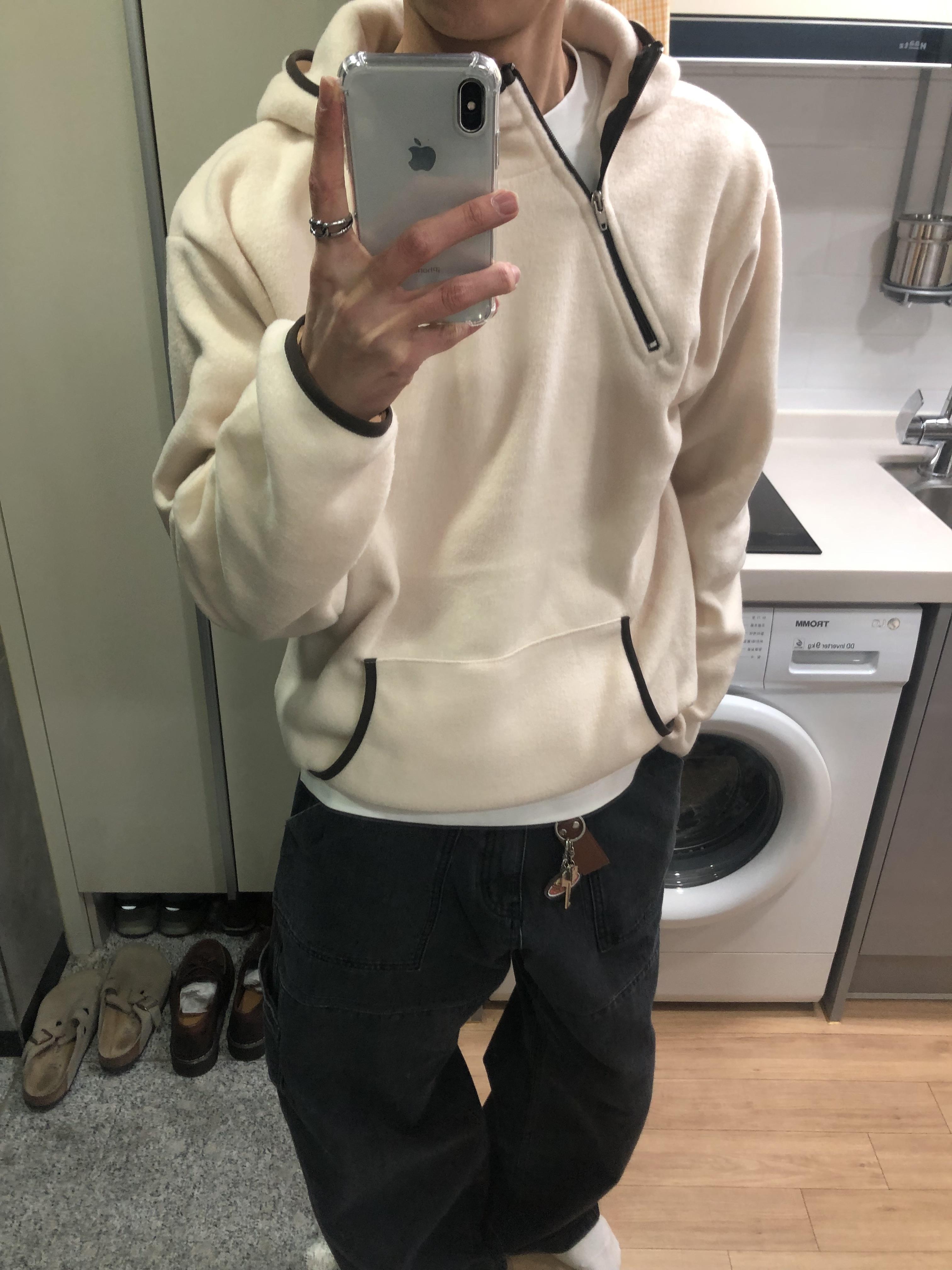 獨特配色 運動風 刷毛 帽T - 4C