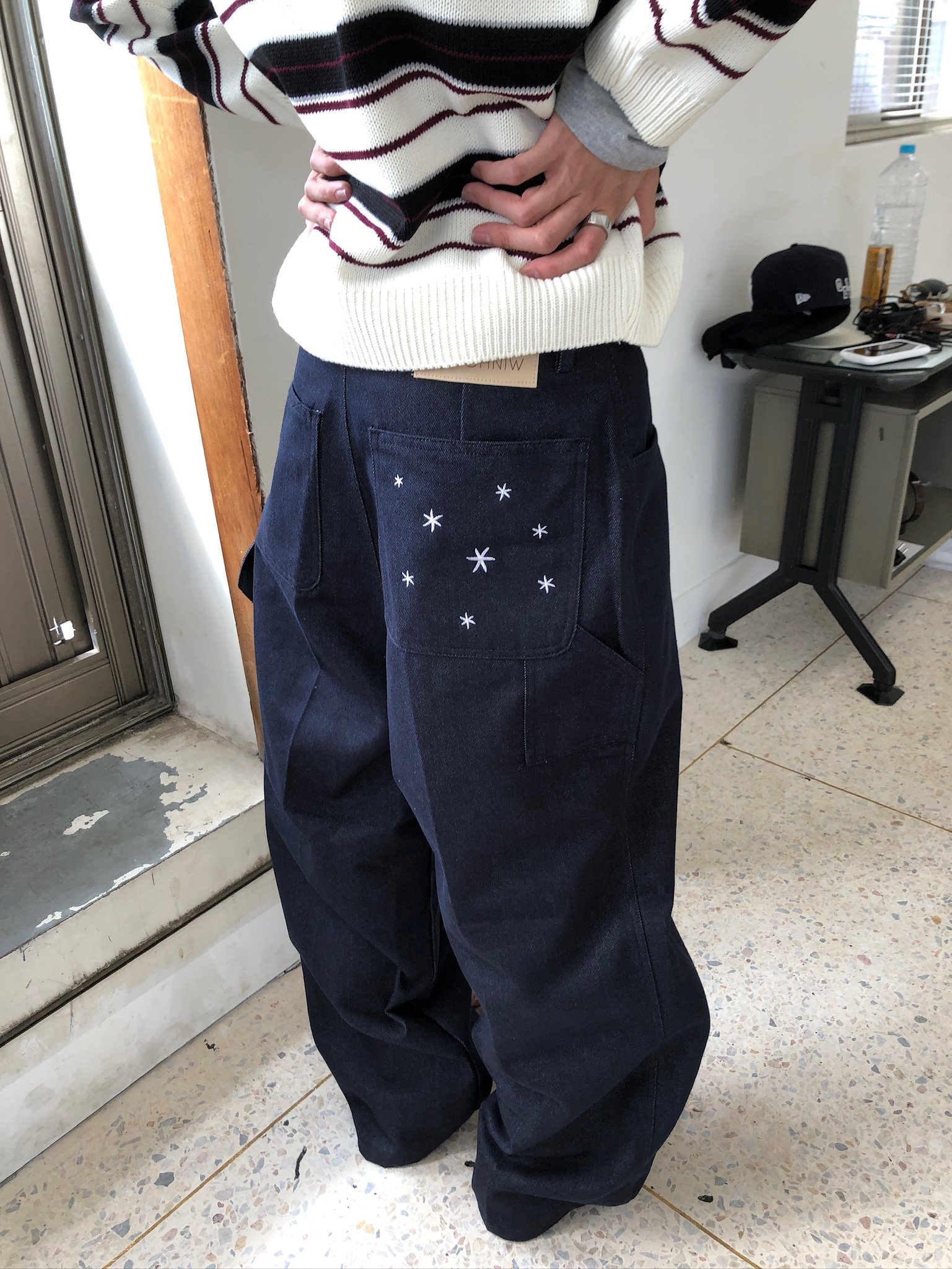 倫敦街頭 星辰大海 高級印染 原牛 寬褲 - 1C