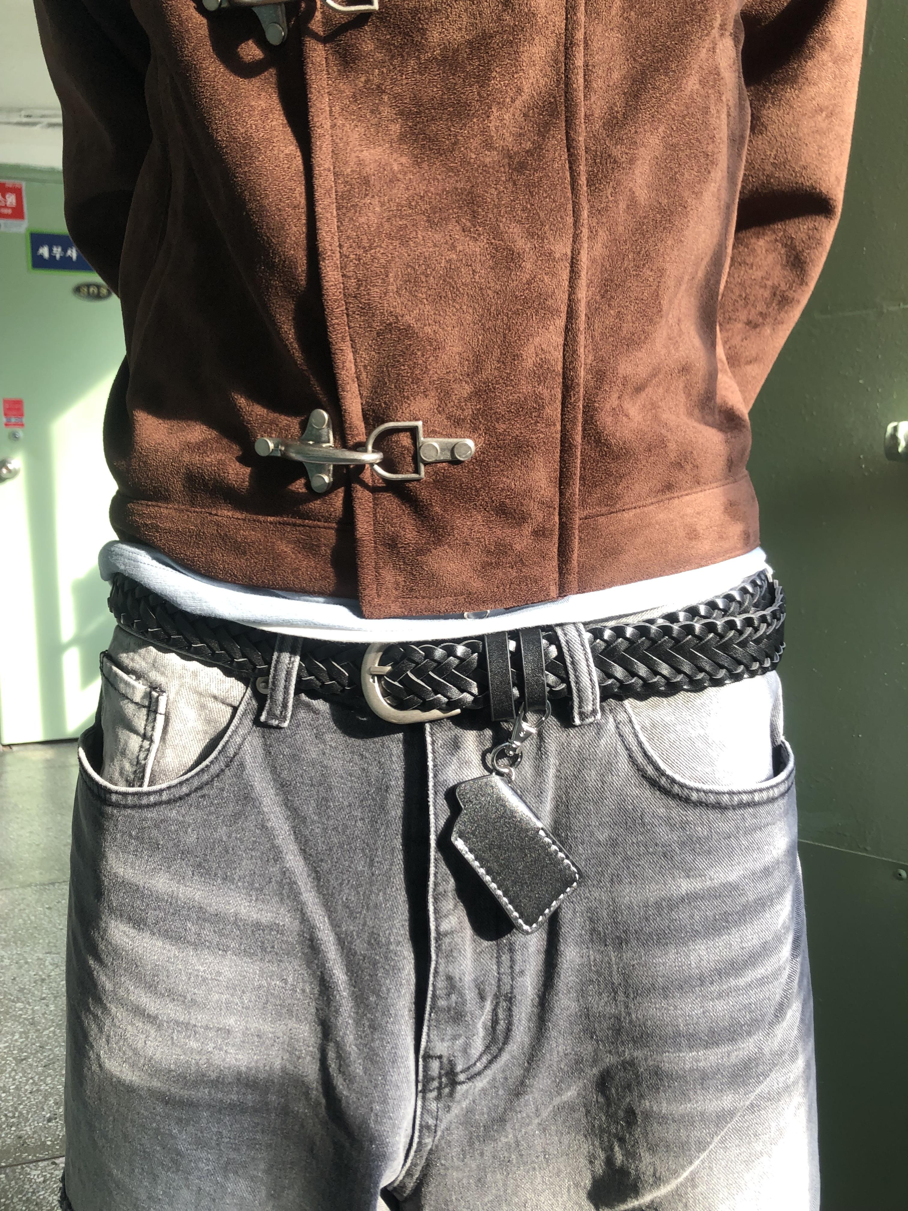 頂流社會 網狀皮革 鑰匙圈 皮帶 - 2C