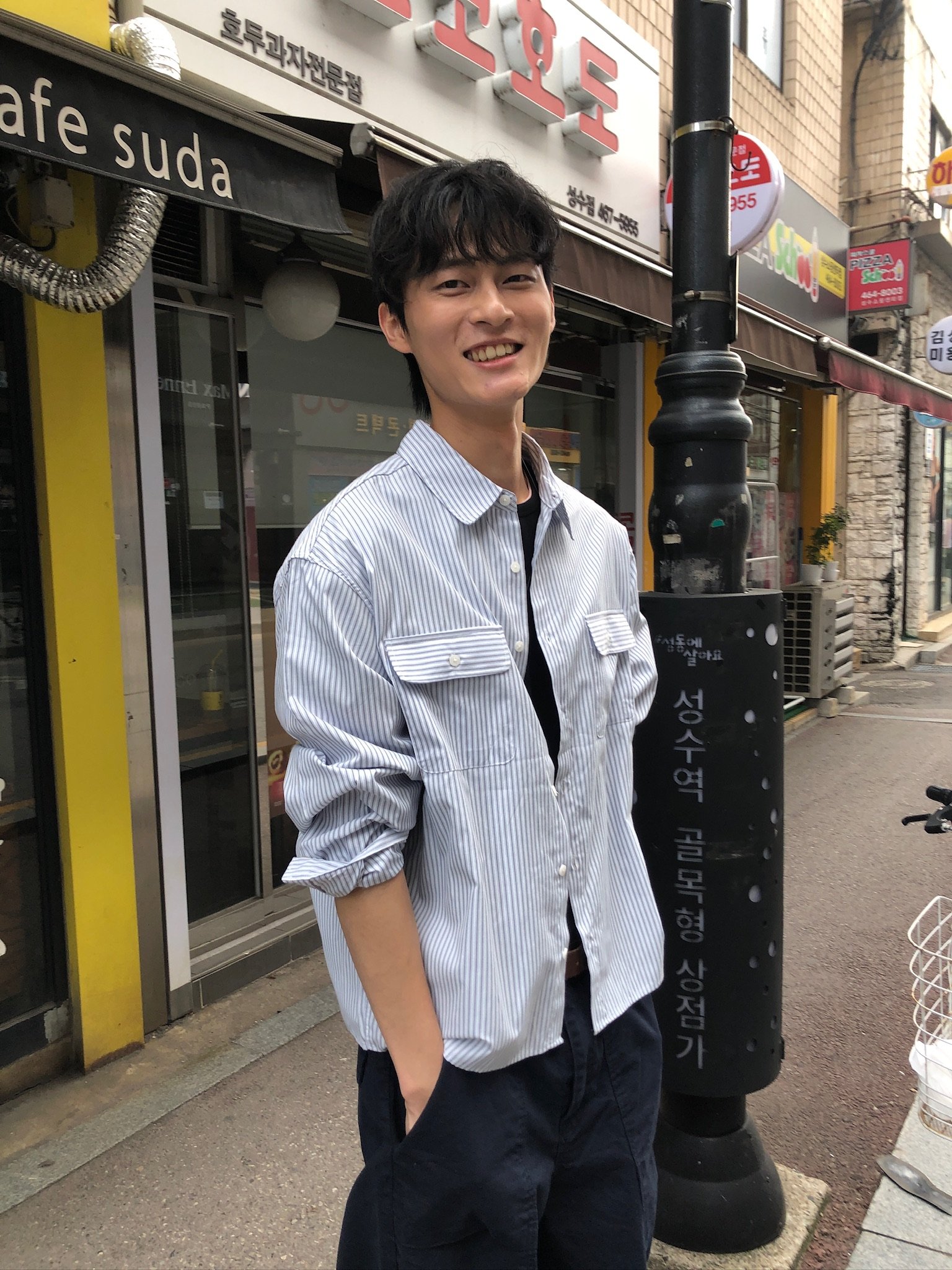 簡約復古街頭 雙口袋 短版 長袖襯衫 - 3C