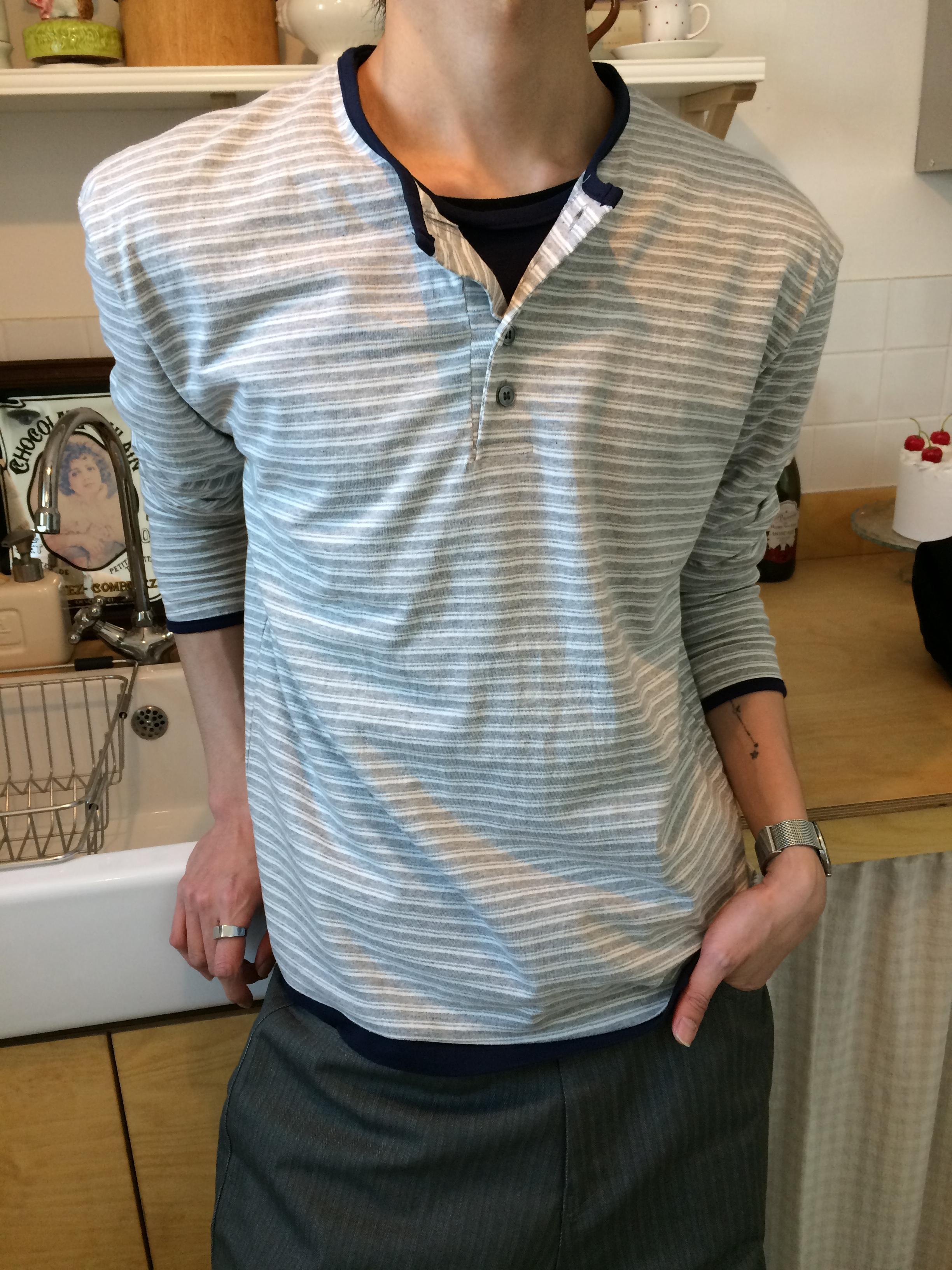 韓國新潮流 雙件式 層疊配色 橫條紋 薄長袖 - 3C