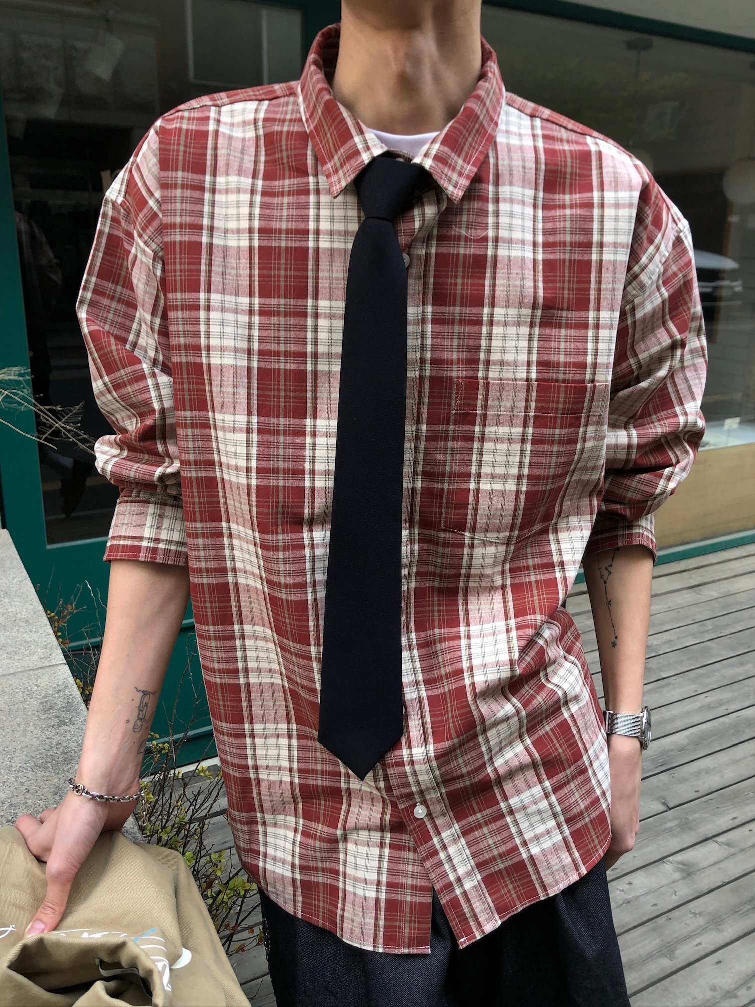 名古屋 懷舊日式街頭 格紋 襯衫 - 2C