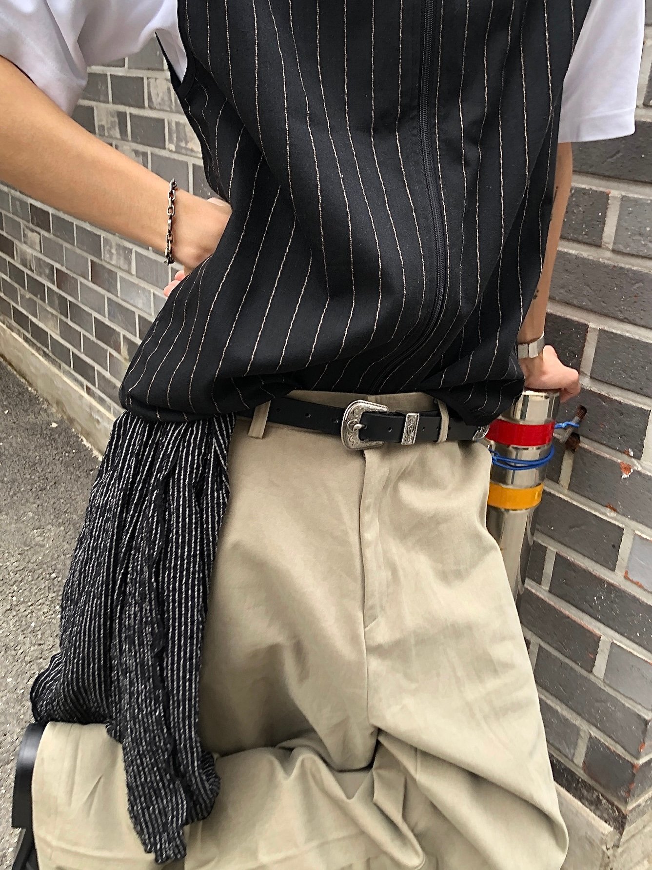 西部街頭 金屬花紋 天然牛皮 皮帶 - 1C