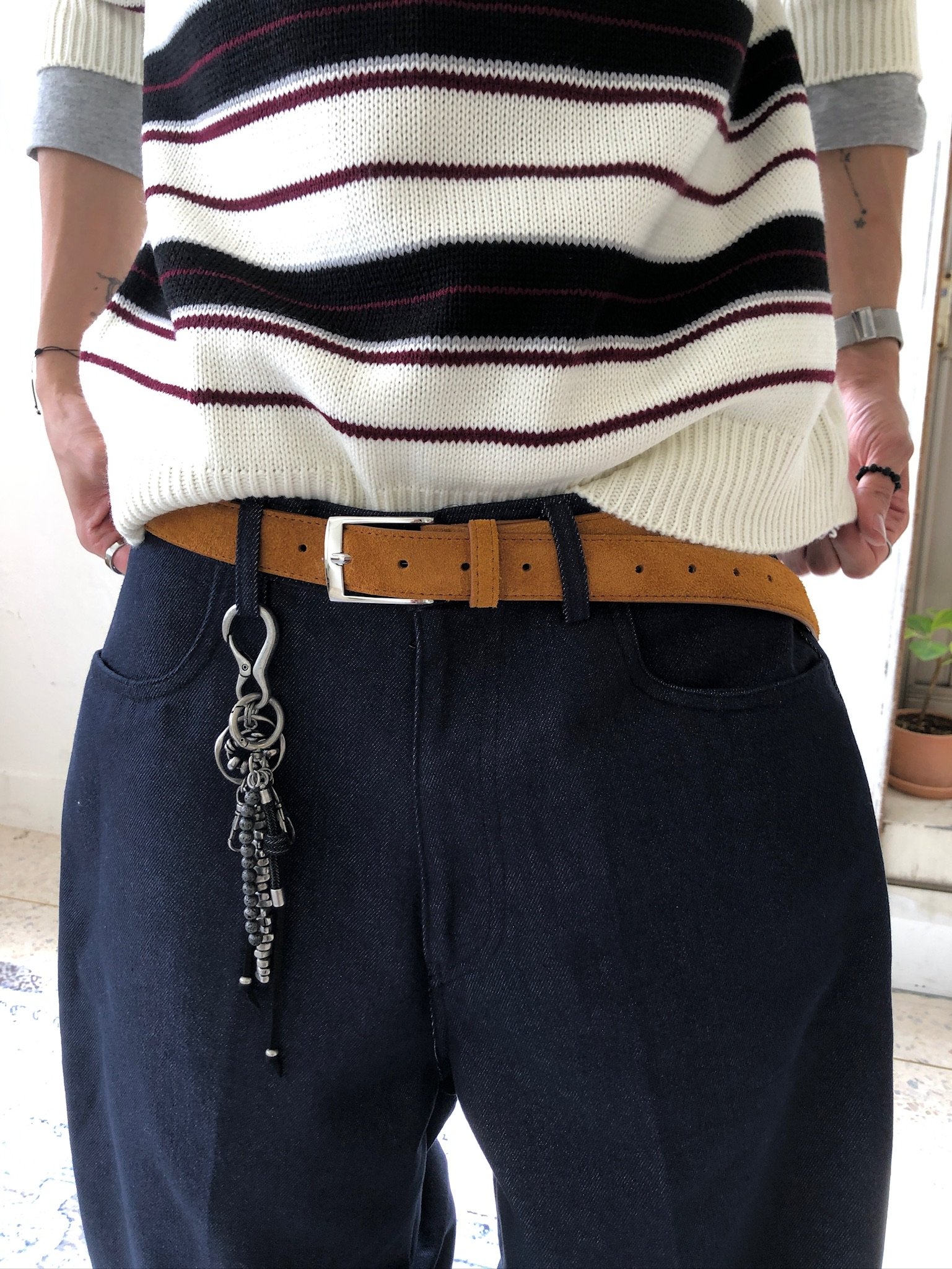 高質感 美拉德 天然牛皮 麂皮 經典皮帶 - 1C