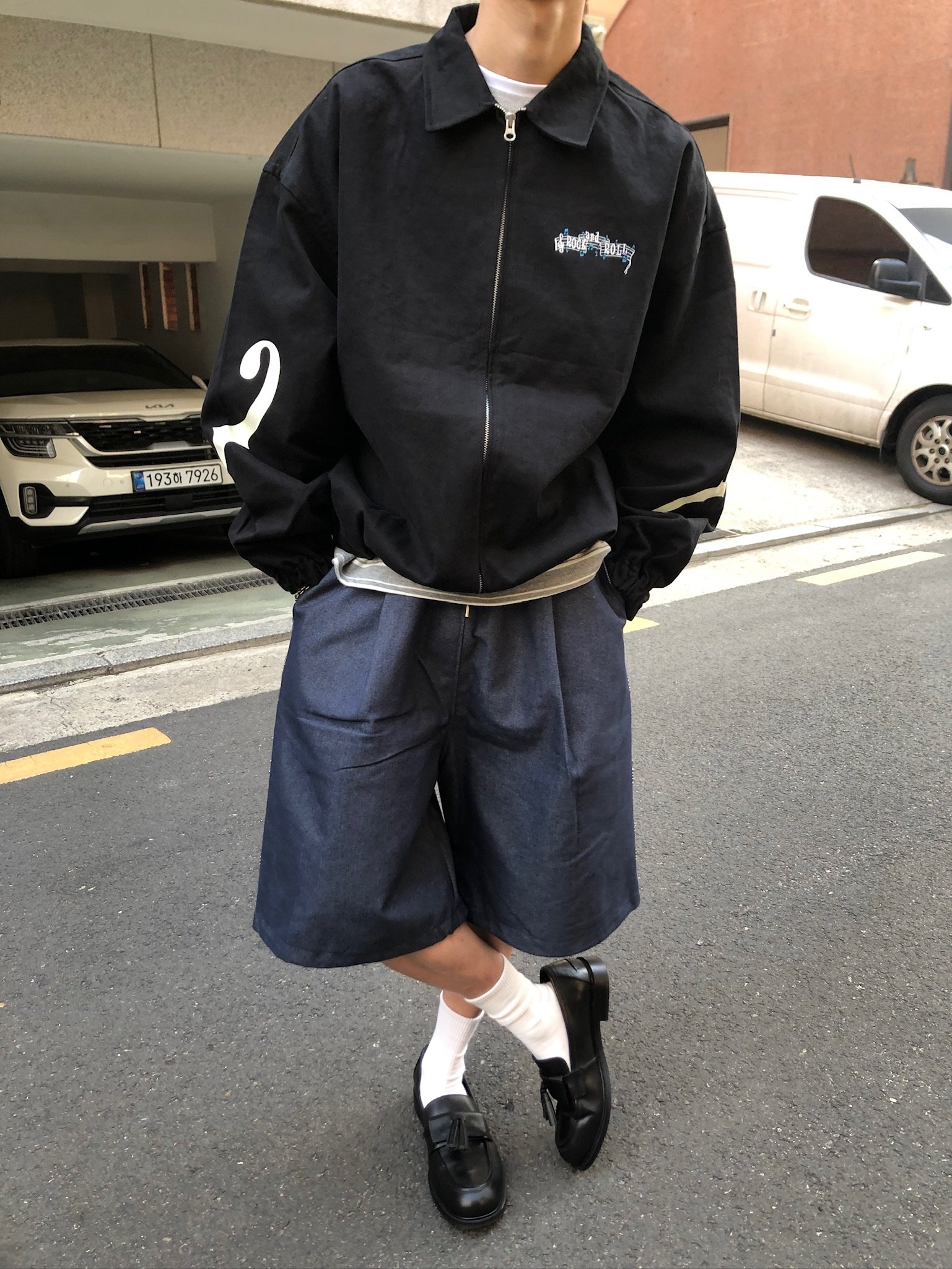 Rock & Roll 街頭噴漆 懷舊工業風  工裝夾克 - 3C