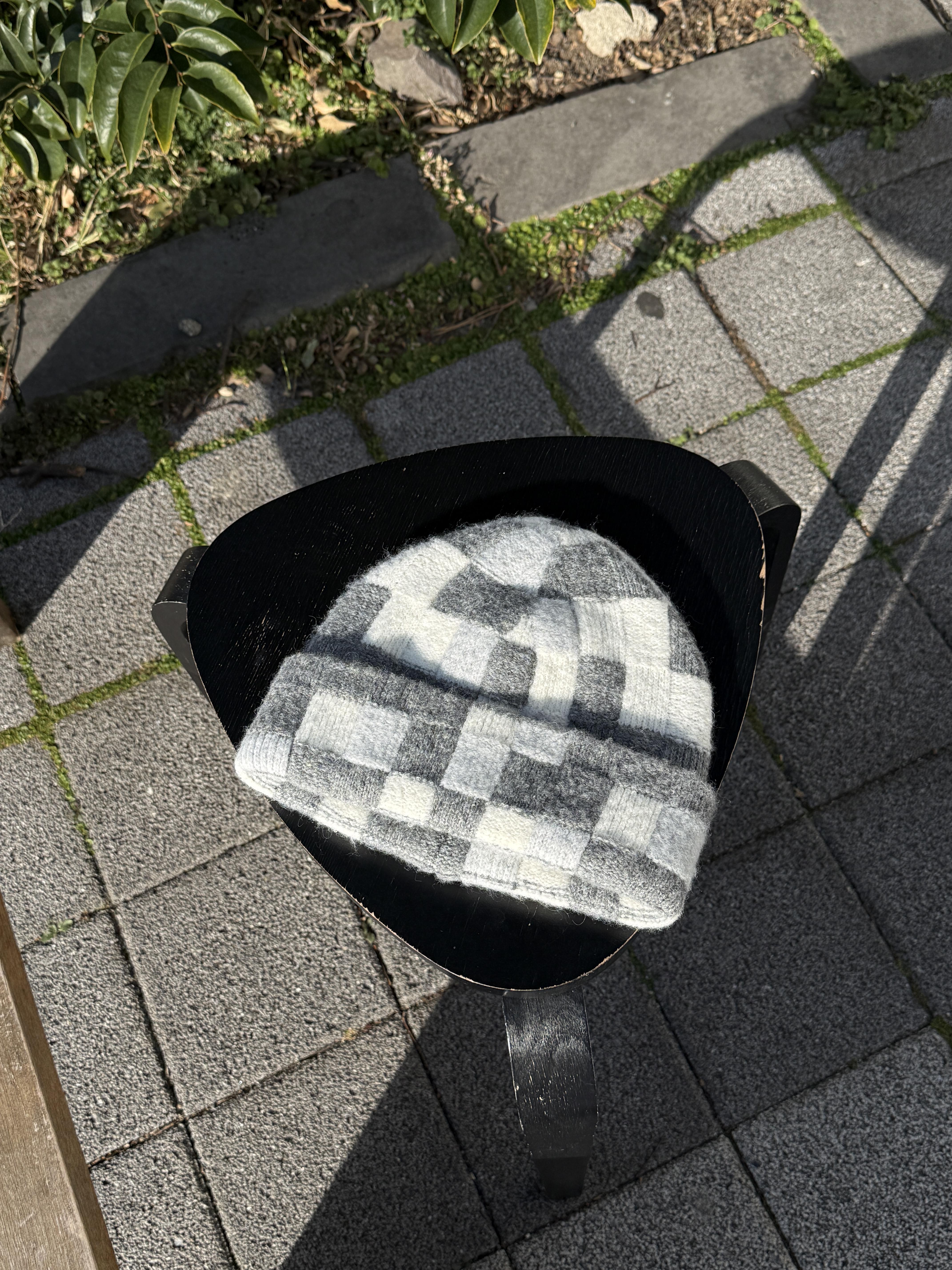 方格紋 休閒街頭 經典毛帽 - 1C