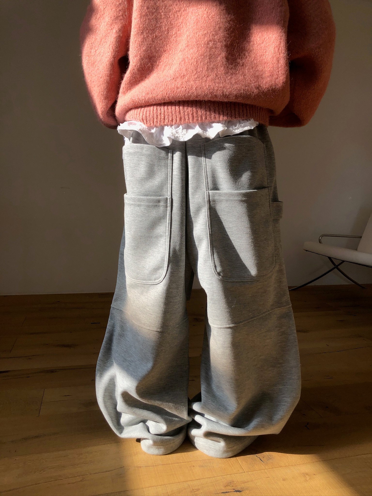 層疊口袋 降落傘 空氣棉 寬版棉褲 - 4C