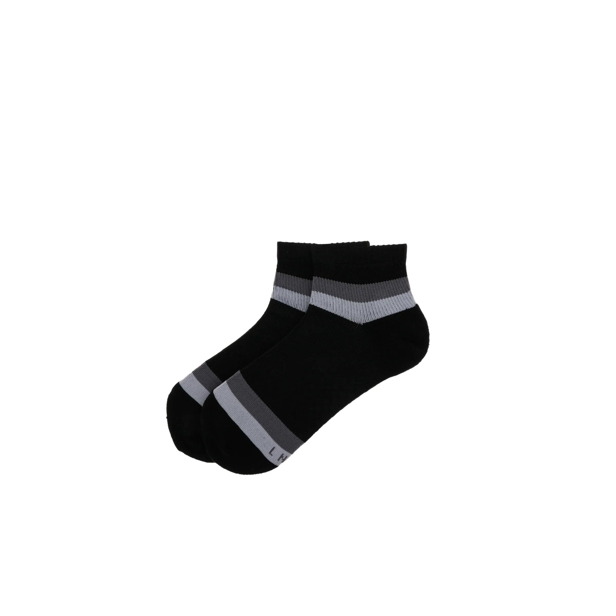 [ Stripes ] 雙色輕薄感條紋踝襪（黑底）