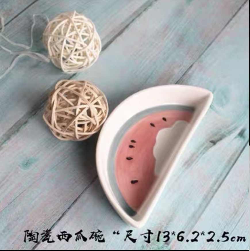 西瓜碗食盆 (陶瓷)
